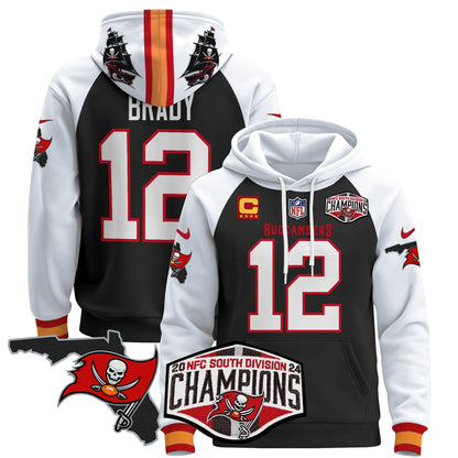 Buccaneers 2024 NFC South Division Champions Patch Pullover Hoodie - All Stitched