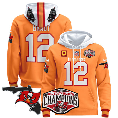 Buccaneers 2024 NFC South Division Champions Patch Pullover Hoodie - All Stitched