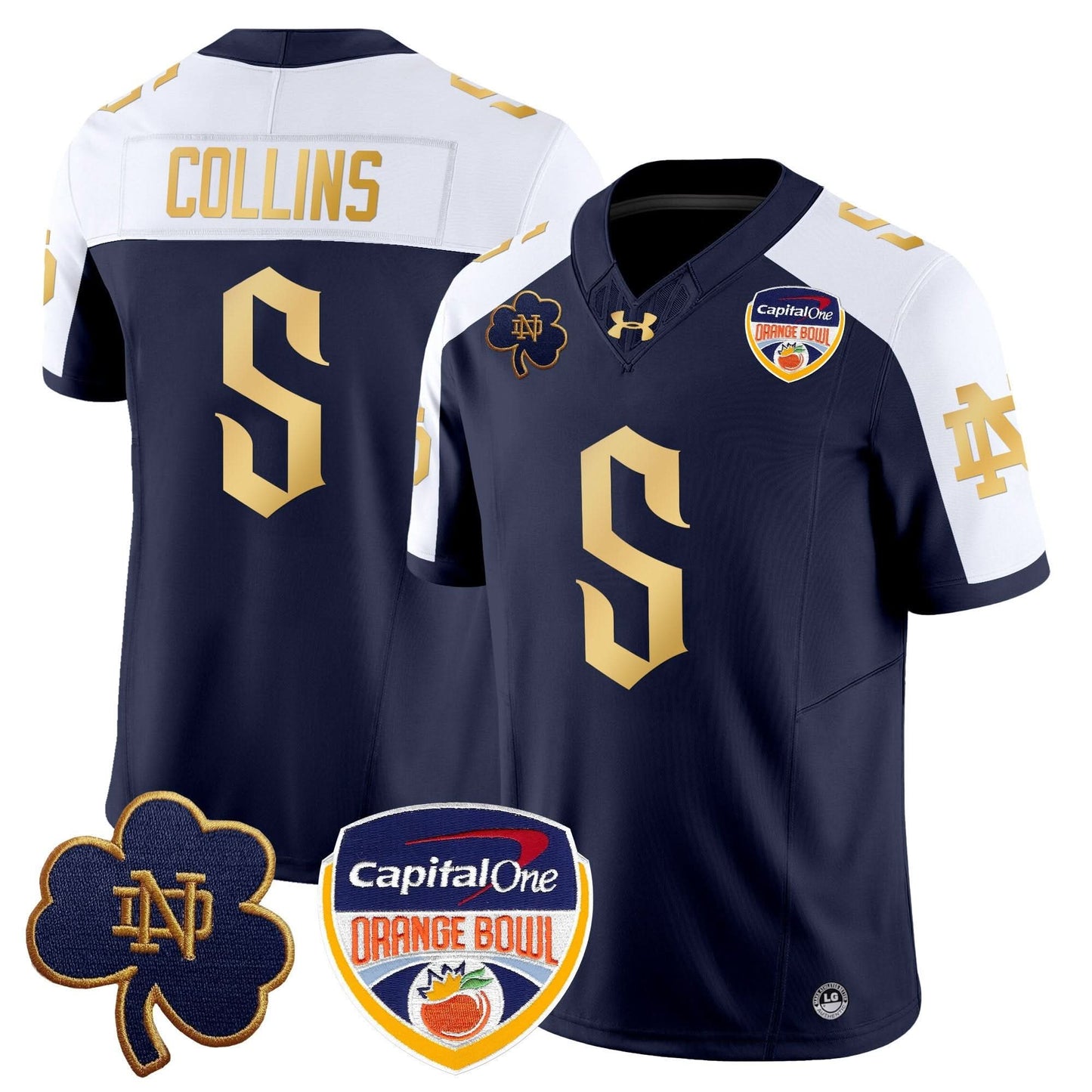 Notre Dame Fighting Irish 2024 Orange Bowl Patch Vapor Limited Jersey V2 - All Stitched