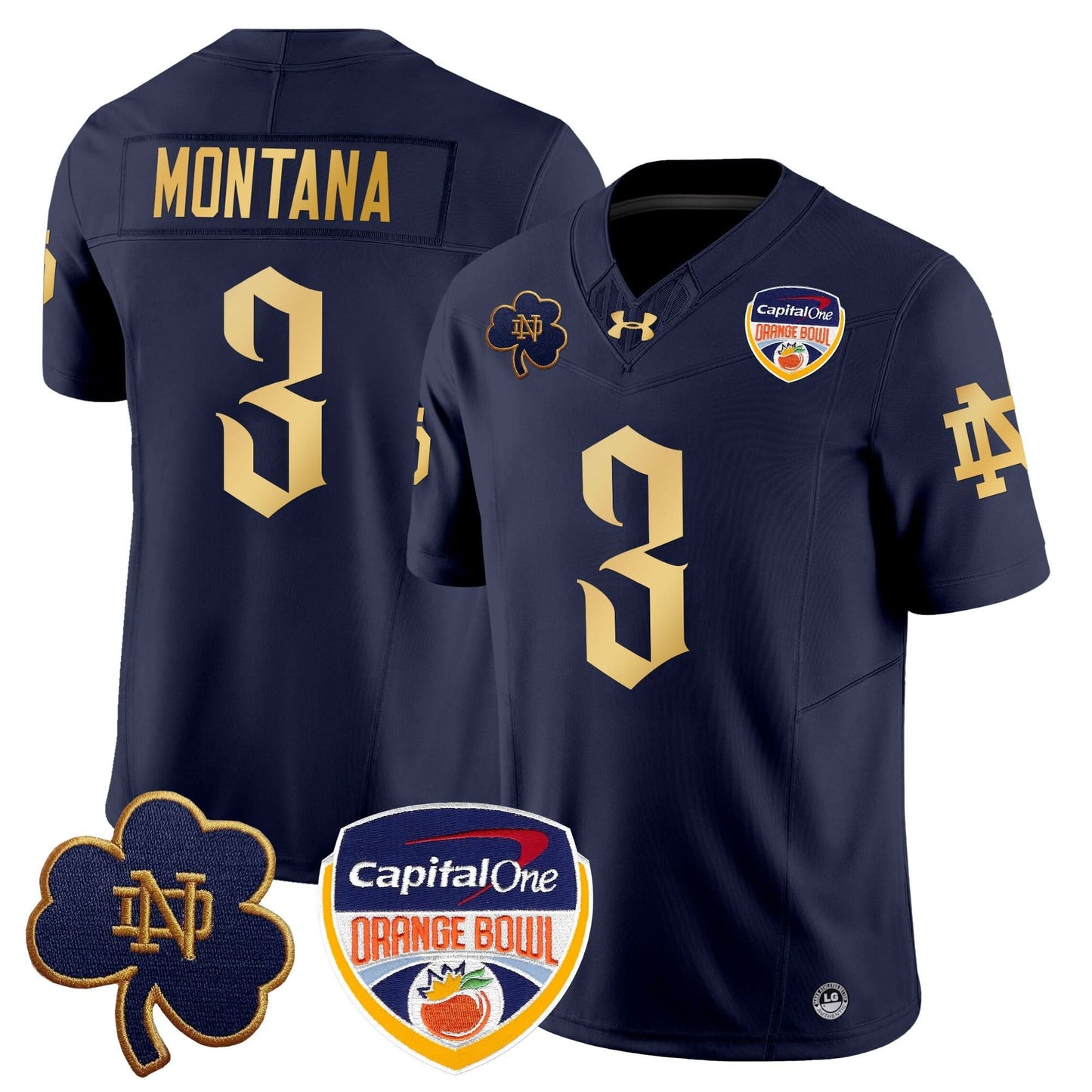 Notre Dame Fighting Irish 2024 Orange Bowl Patch Vapor Limited Jersey V2 - All Stitched