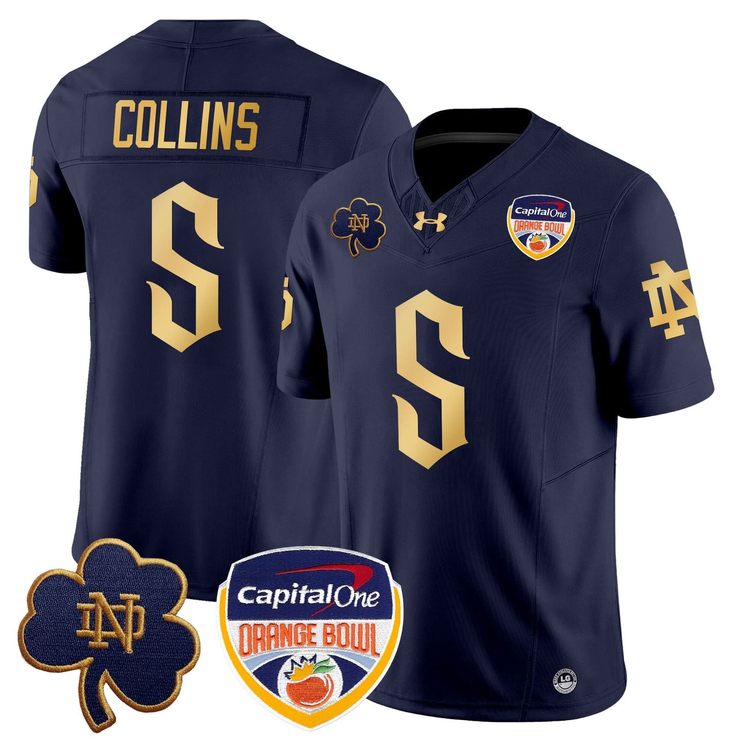 Notre Dame Fighting Irish 2024 Orange Bowl Patch Vapor Limited Jersey V2 - All Stitched