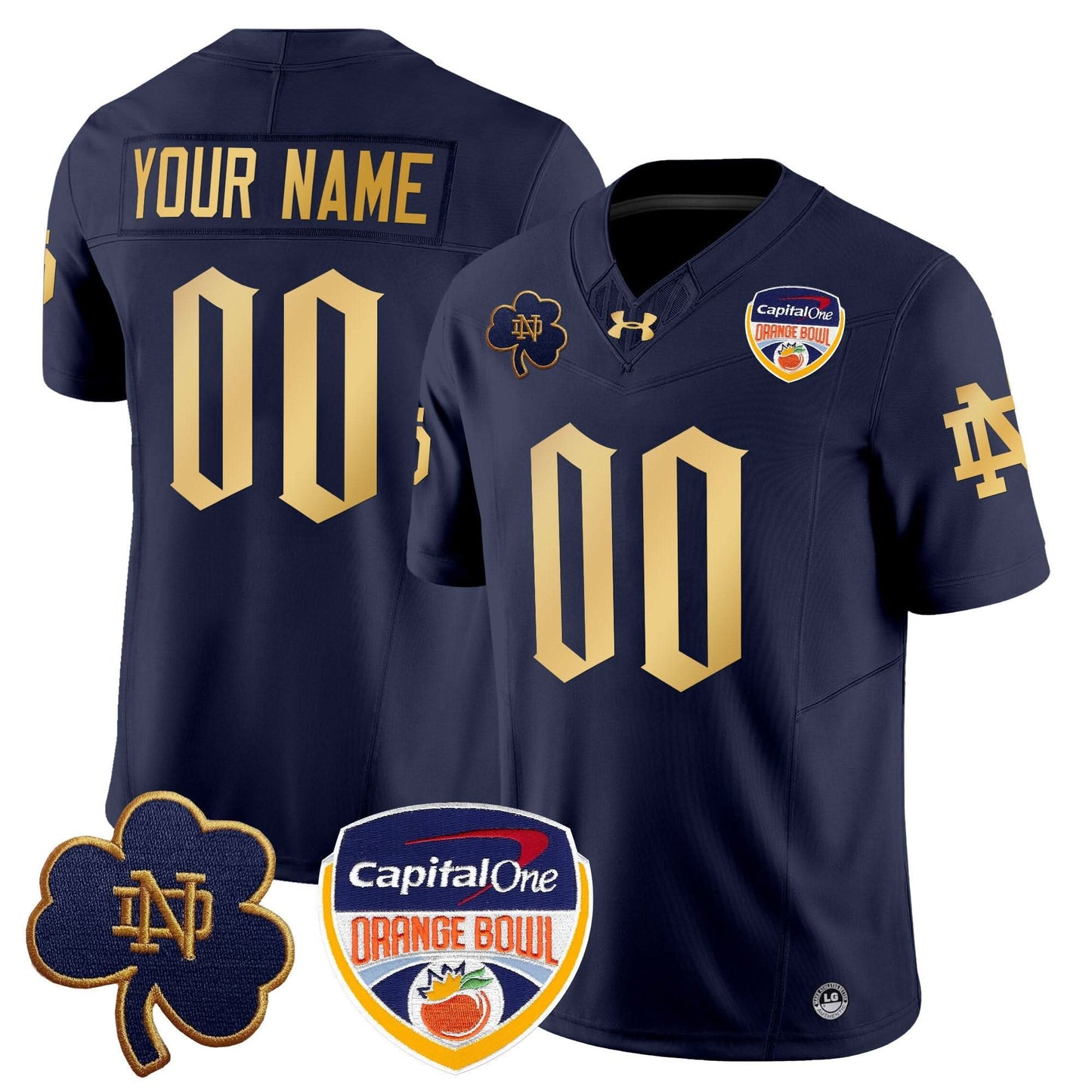 Notre Dame Fighting Irish 2024 Orange Bowl Patch Vapor Limited Custom Jersey V2 - All Stitched