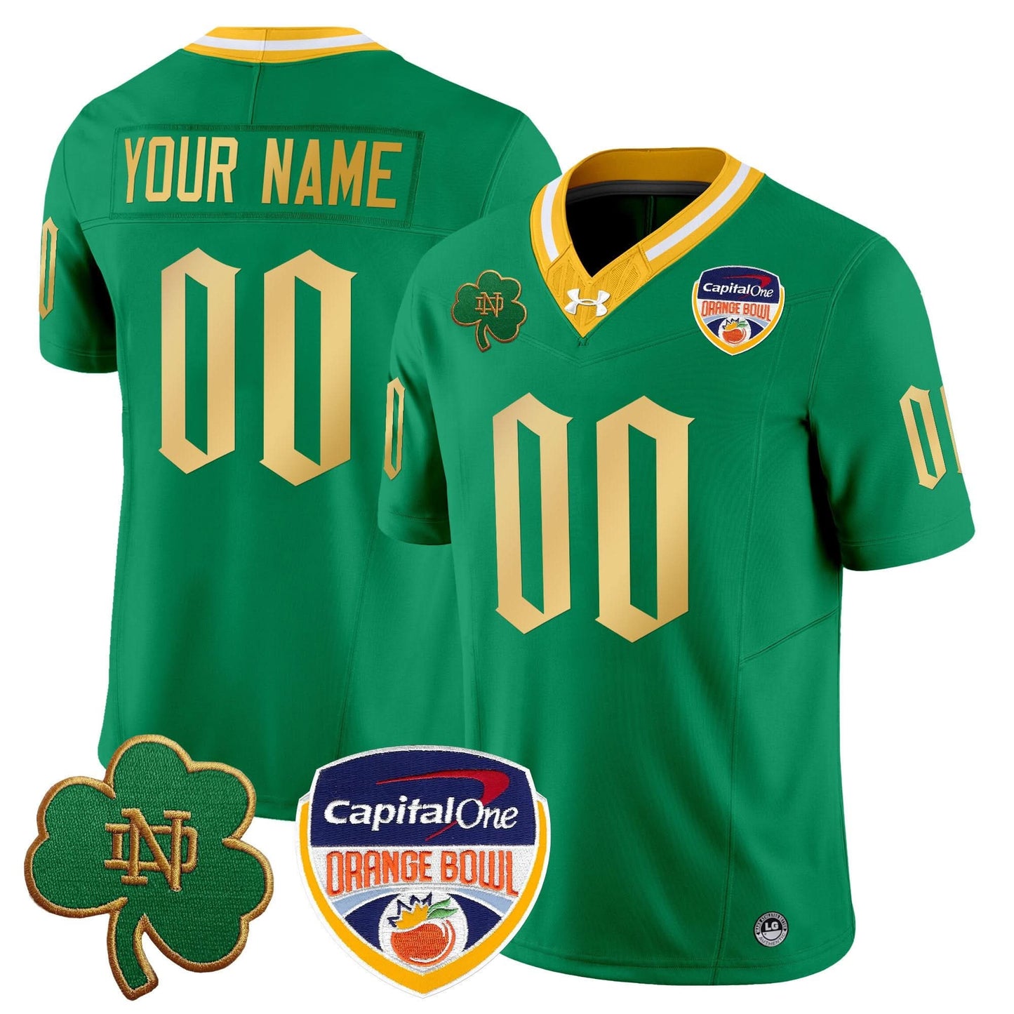 Notre Dame Fighting Irish 2024 Orange Bowl Patch Vapor Limited Custom Jersey V2 - All Stitched