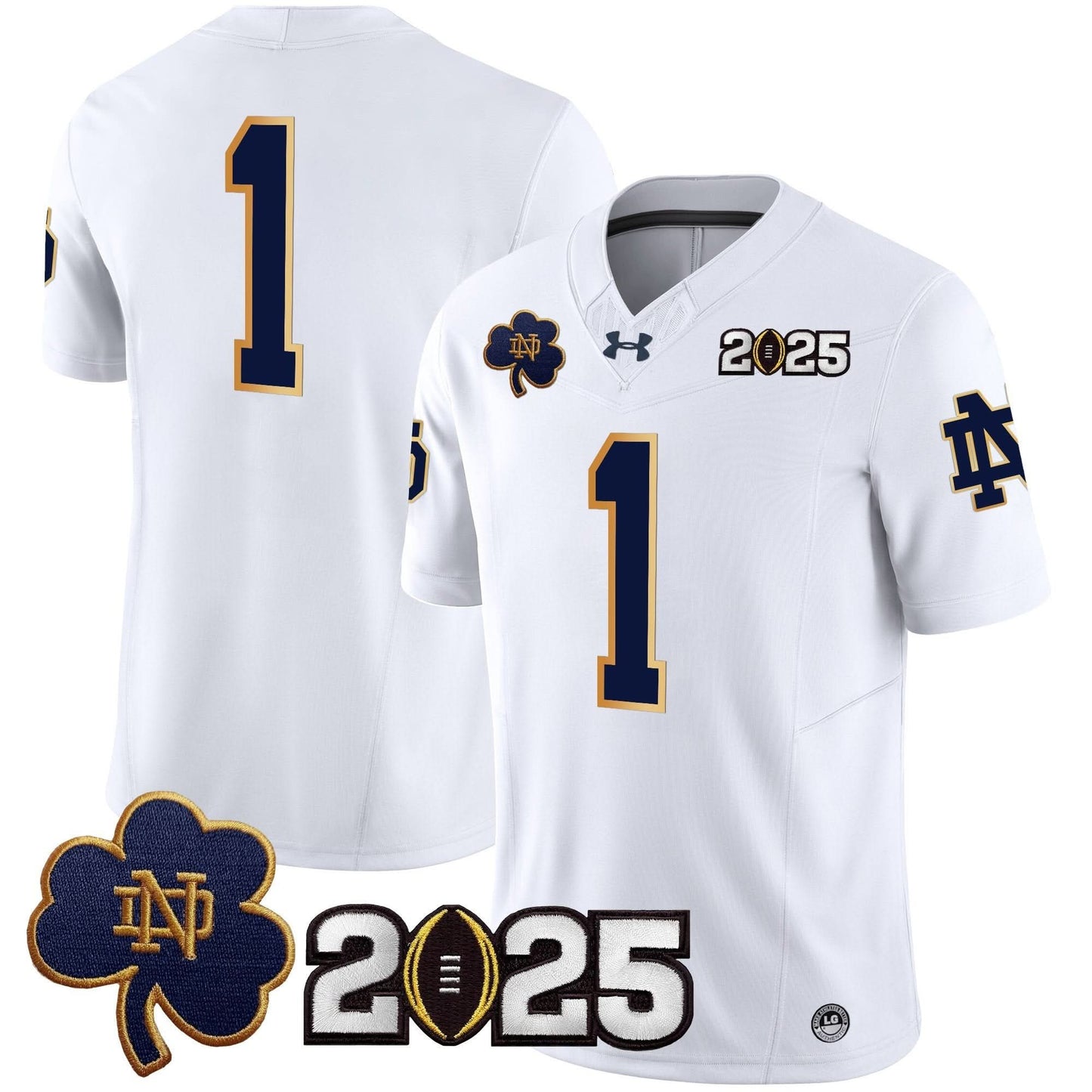 Notre Dame Fighting Irish 2025 CFP Final Patch Vapor Limited Jersey - All Stitched