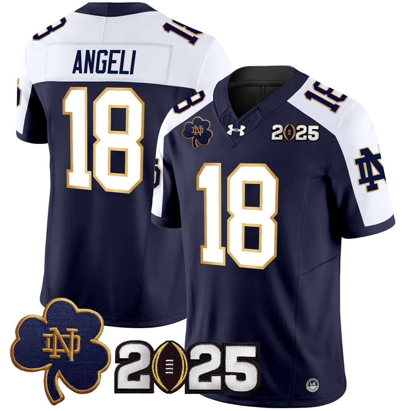 Notre Dame Fighting Irish 2025 CFP Final Patch Vapor Limited Jersey - All Stitched