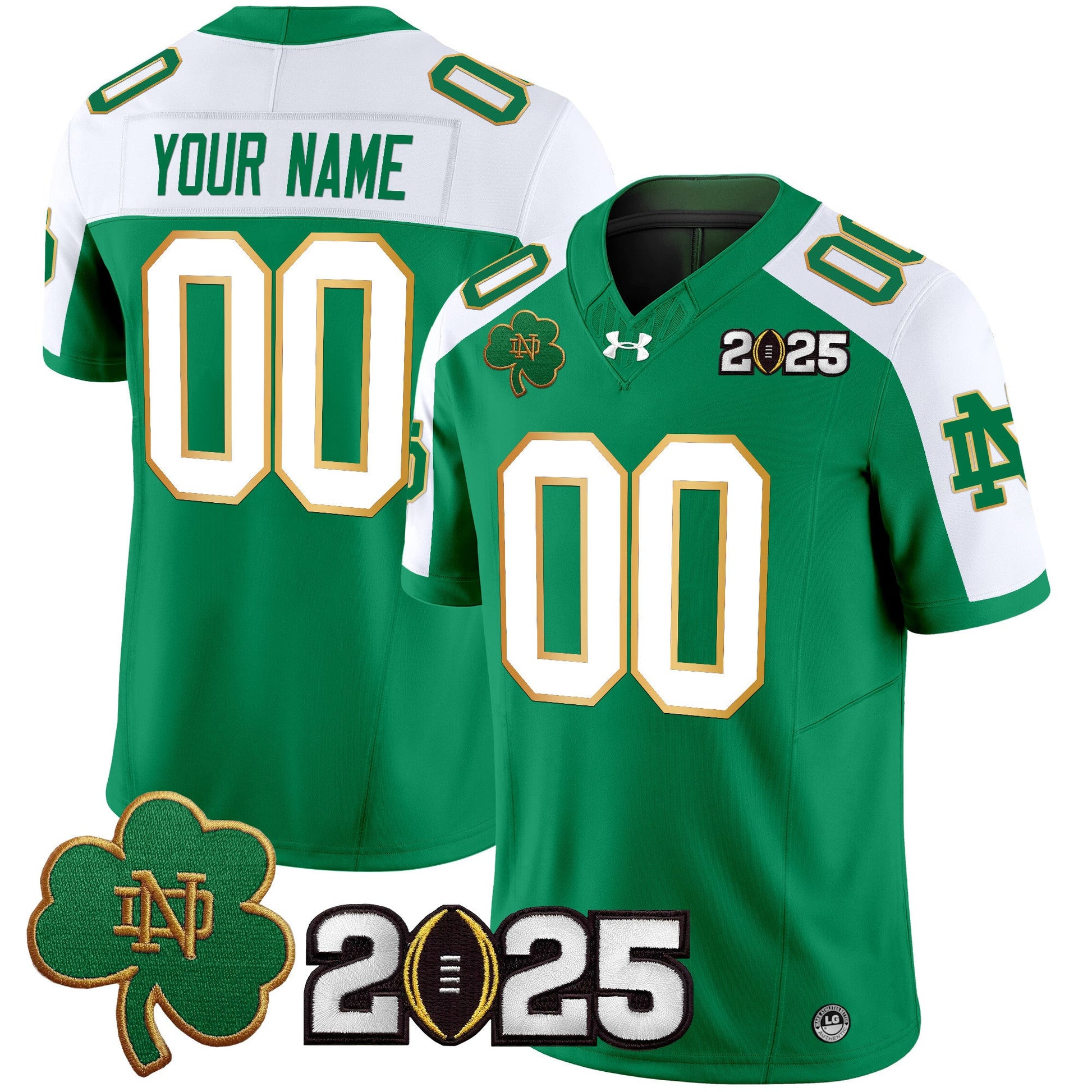 Notre Dame Fighting Irish 2025 CFP Final Patch Vapor Limited Custom Jersey - All Stitched