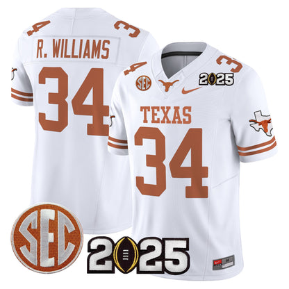 Texas Longhorns 2025 CFP Final Patch Vapor Limited Jersey - All Stitched