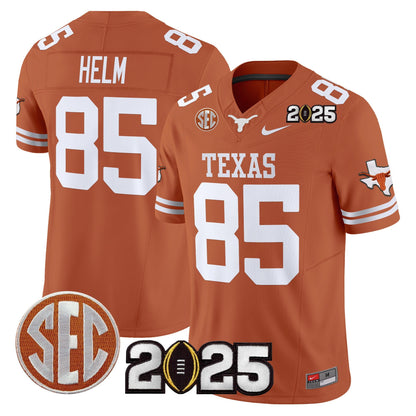 Texas Longhorns 2025 CFP Final Patch Vapor Limited Jersey - All Stitched