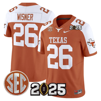 Texas Longhorns 2025 CFP Final Patch Vapor Limited Jersey - All Stitched