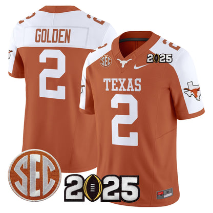 Texas Longhorns 2025 CFP Final Patch Vapor Limited Jersey - All Stitched