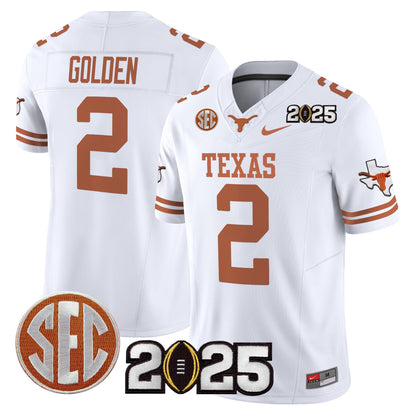 Texas Longhorns 2025 CFP Final Patch Vapor Limited Jersey - All Stitched