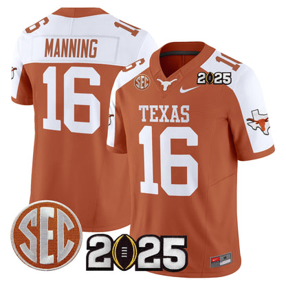 Texas Longhorns 2025 CFP Final Patch Vapor Limited Jersey - All Stitched