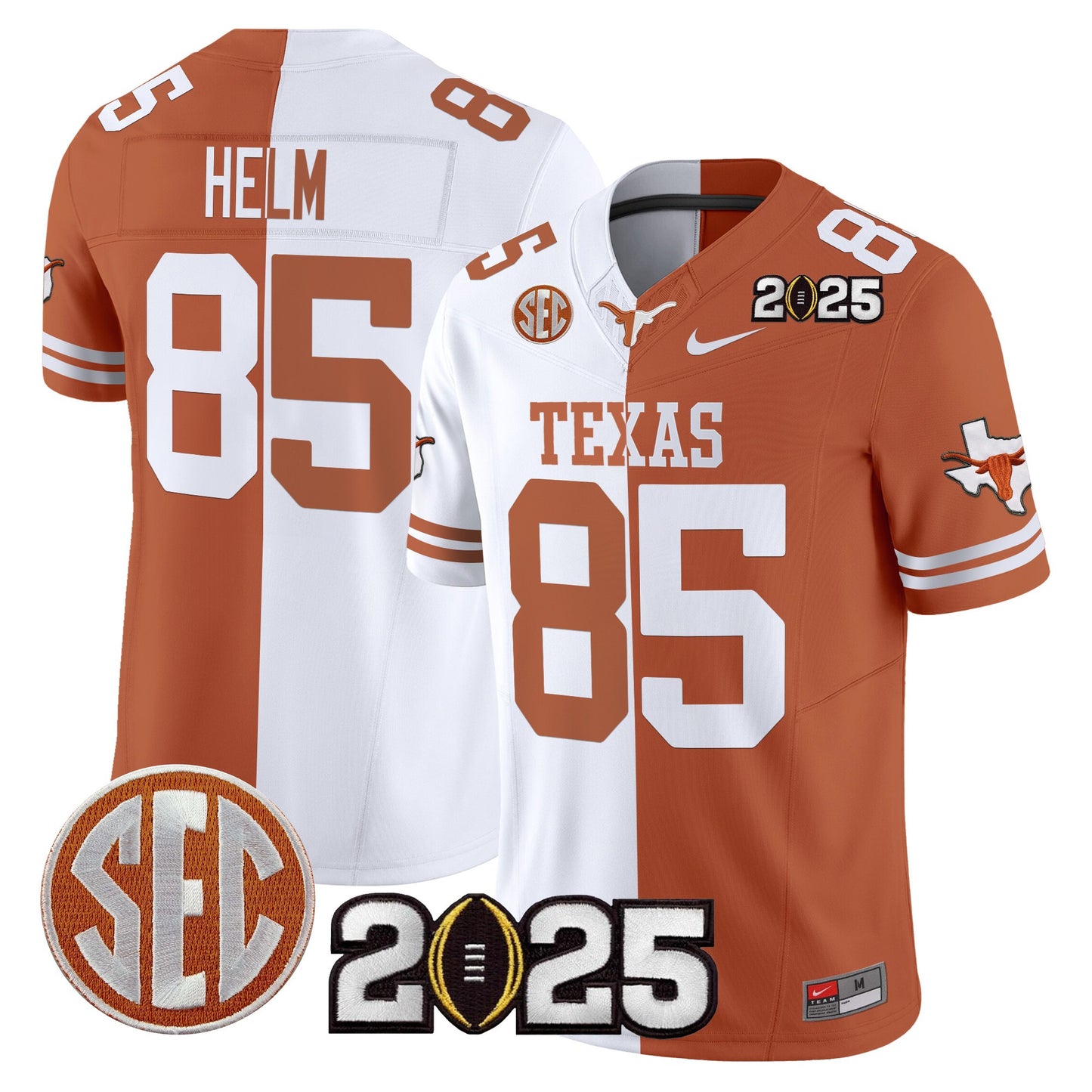 Texas Longhorns 2025 CFP Final Patch Vapor Limited Jersey - All Stitched