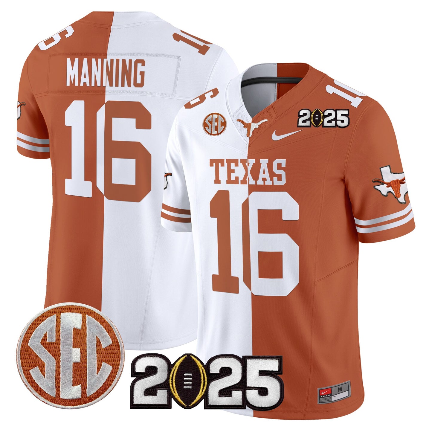 Texas Longhorns 2025 CFP Final Patch Vapor Limited Jersey - All Stitched