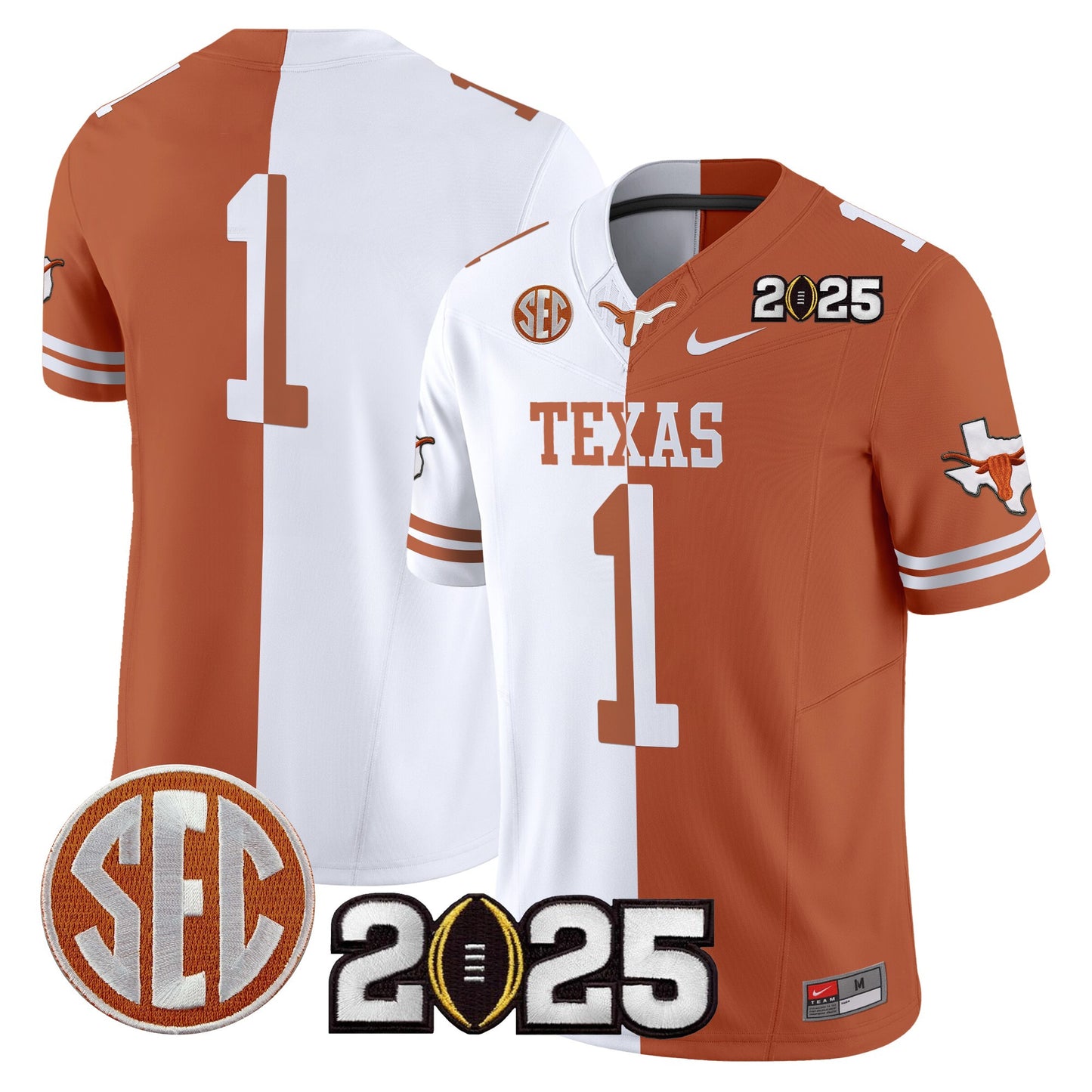 Texas Longhorns 2025 CFP Final Patch Vapor Limited Jersey - All Stitched