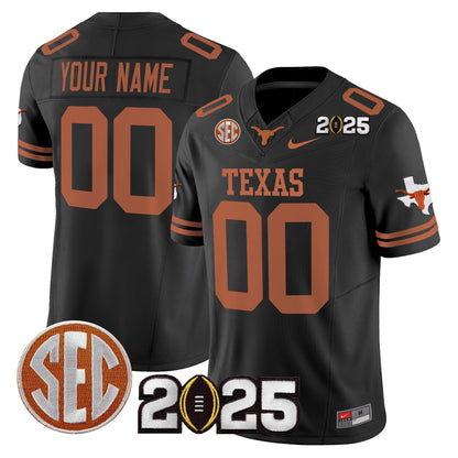 Texas Longhorns 2025 CFP Final Patch Vapor Limited Custom Jersey - All Stitched