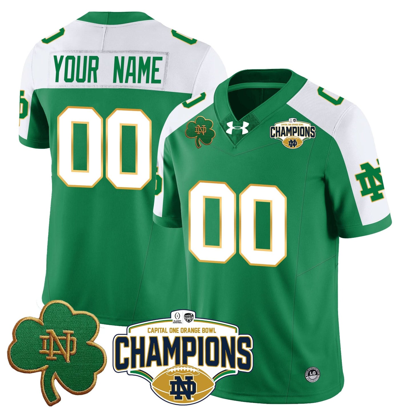 Custom Notre Dame Fighting Irish 2025 Orange Bowl Champions Jersey N5 - All Stitched