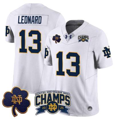 Notre Dame Fighting Irish 2025 Orange Bowl Champions Jersey N6 - All Stitched