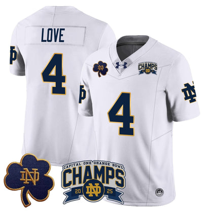 Notre Dame Fighting Irish 2025 Orange Bowl Champions Jersey N6 - All Stitched