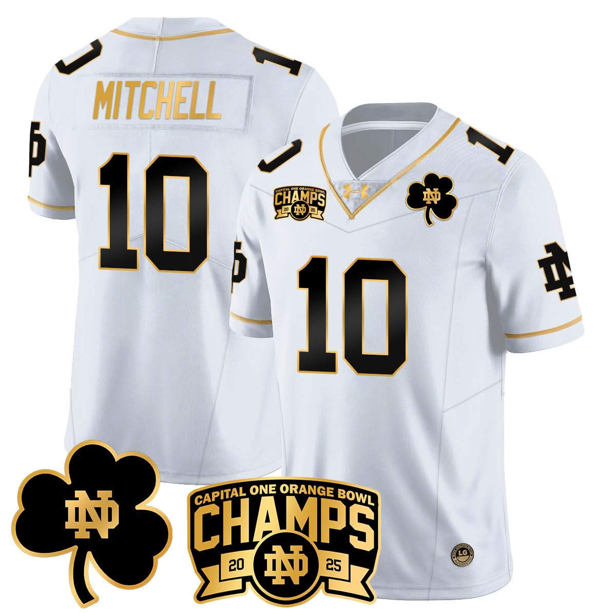 Notre Dame Fighting Irish 2025 Orange Bowl Champions Jersey N6 - All Stitched