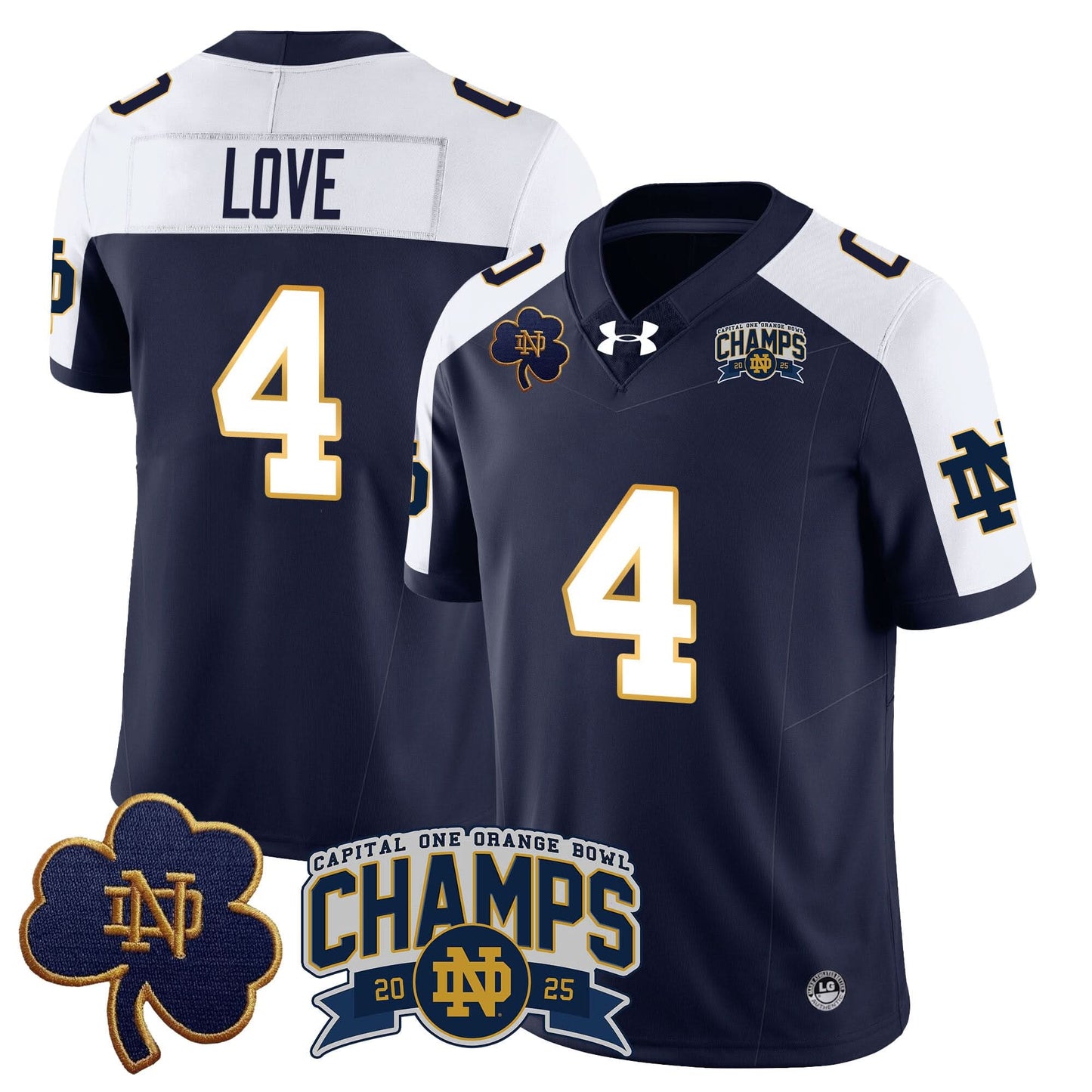 Notre Dame Fighting Irish 2025 Orange Bowl Champions Jersey N6 - All Stitched