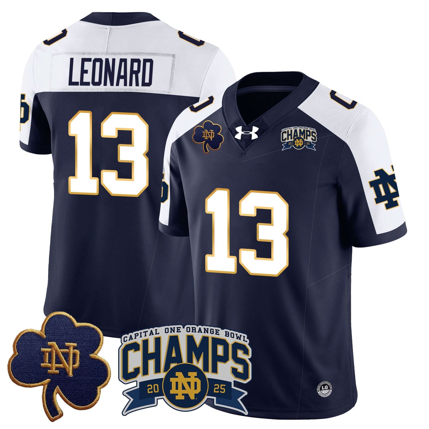 Notre Dame Fighting Irish 2025 Orange Bowl Champions Jersey N6 - All Stitched