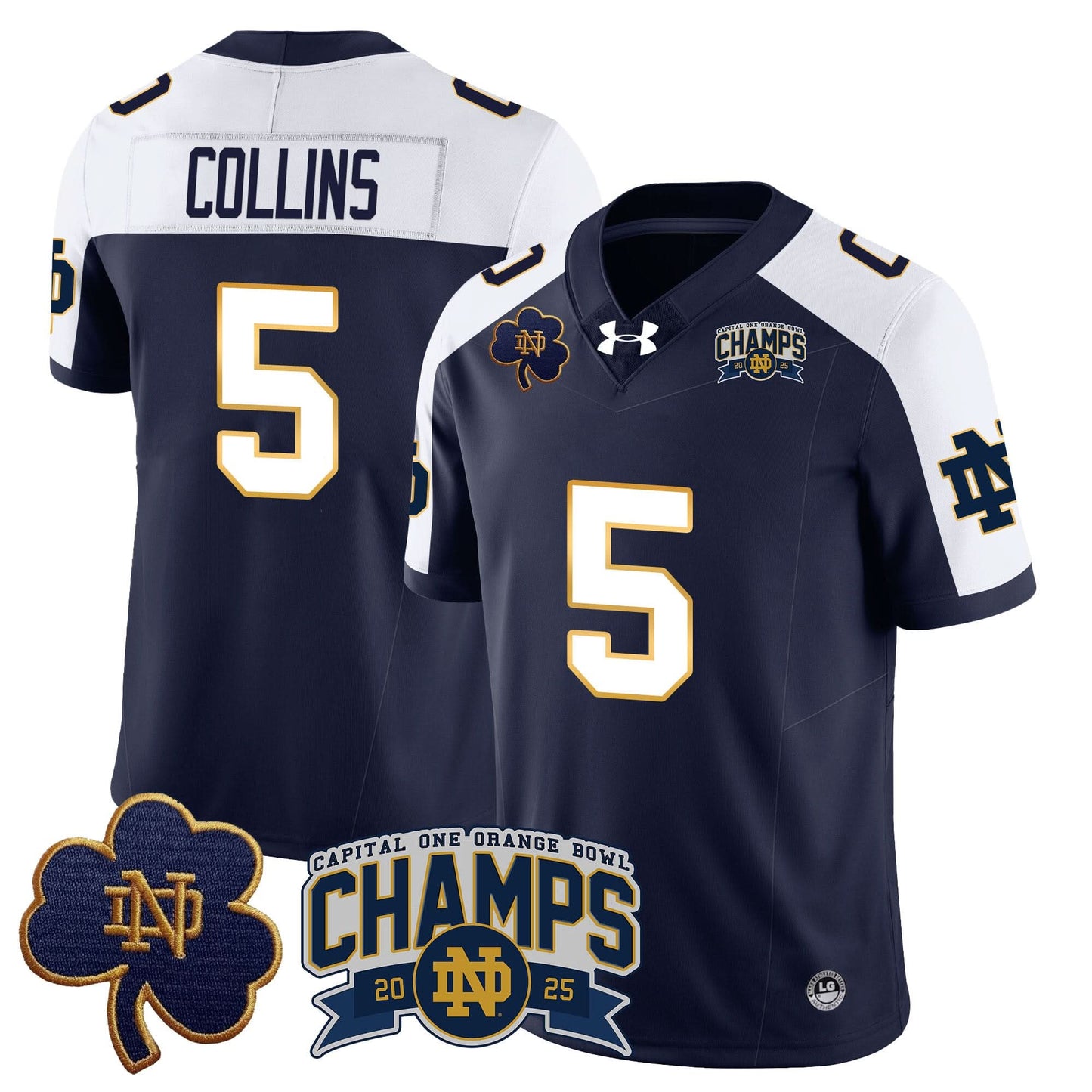Notre Dame Fighting Irish 2025 Orange Bowl Champions Jersey N6 - All Stitched