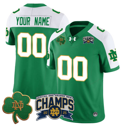 Custom Notre Dame Fighting Irish 2025 Orange Bowl Champions Jersey N6 - All Stitched