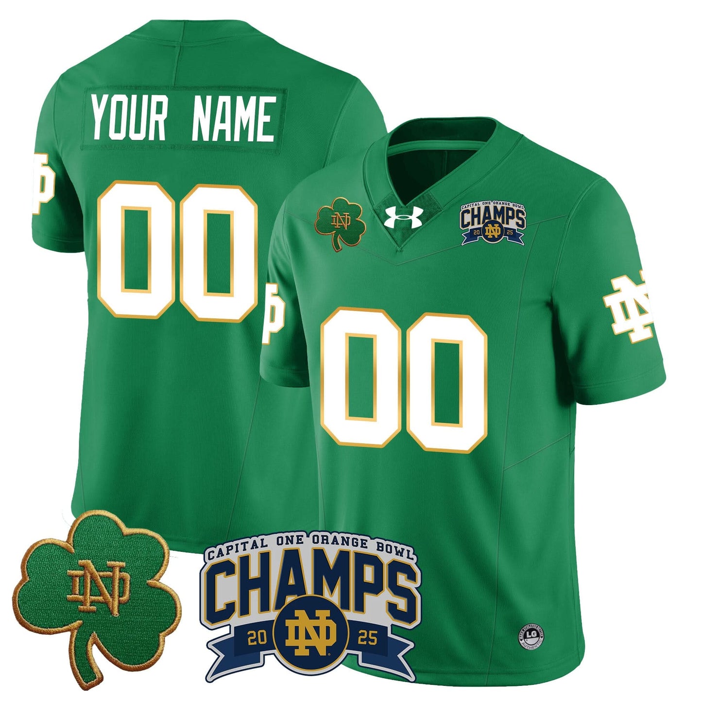 Custom Notre Dame Fighting Irish 2025 Orange Bowl Champions Jersey N6 - All Stitched