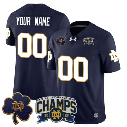 Custom Notre Dame Fighting Irish 2025 Orange Bowl Champions Jersey N6 - All Stitched