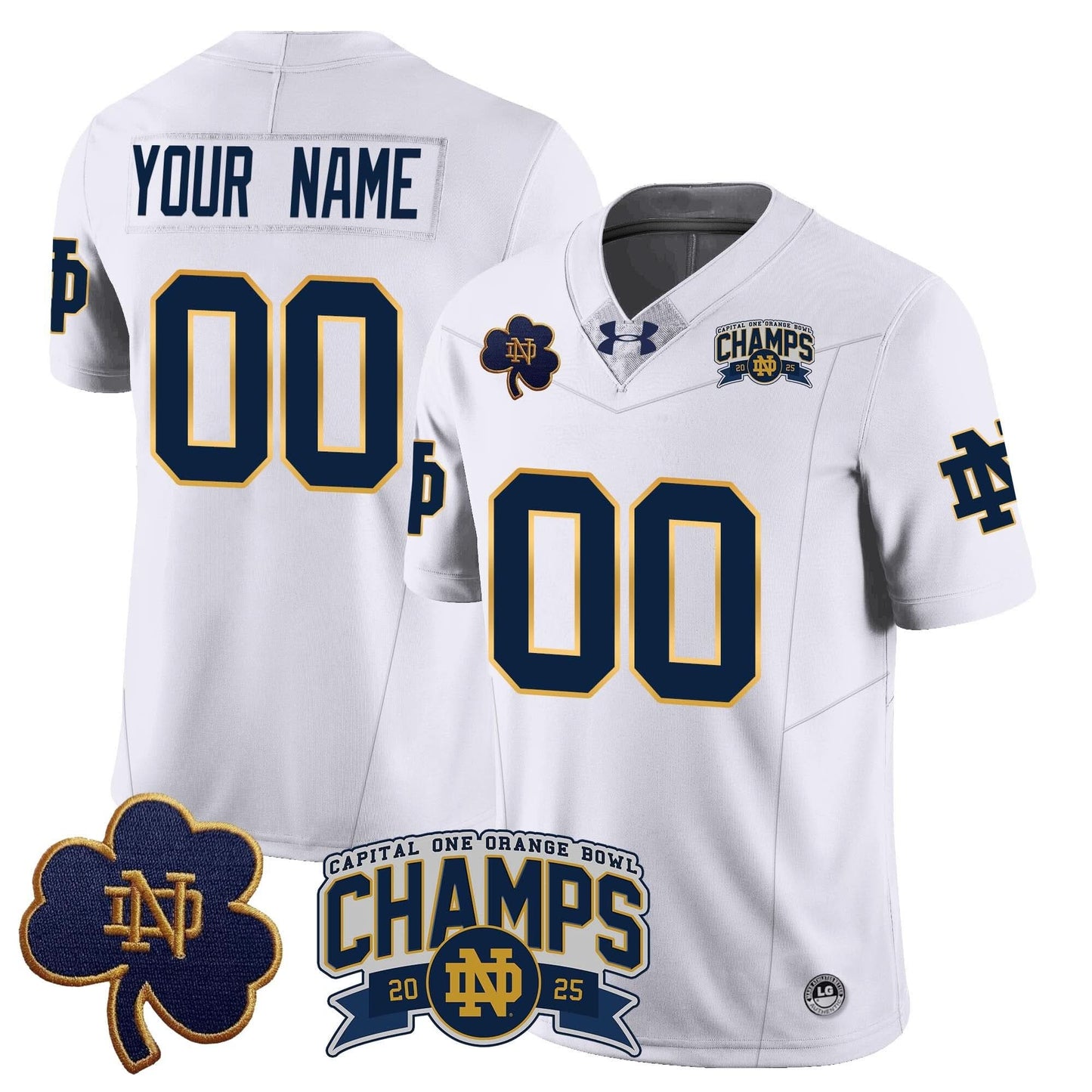 Custom Notre Dame Fighting Irish 2025 Orange Bowl Champions Jersey N6 - All Stitched