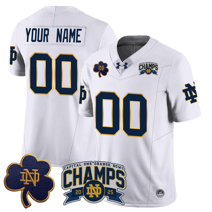 Custom Notre Dame Fighting Irish 2025 Orange Bowl Champions Jersey N6 - All Stitched