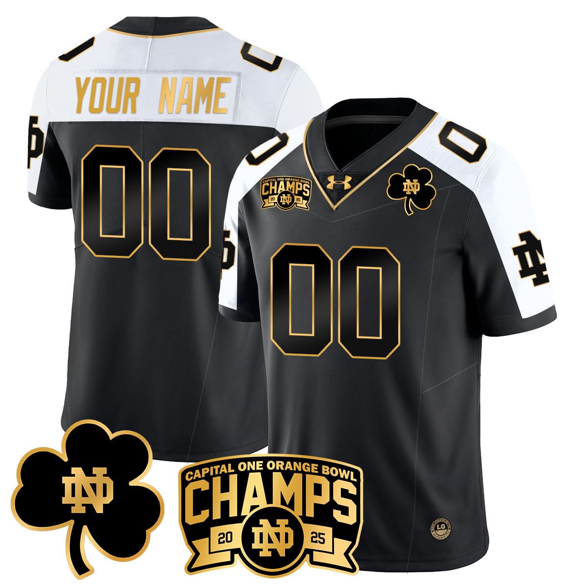 Custom Notre Dame Fighting Irish 2025 Orange Bowl Champions Jersey N6 - All Stitched