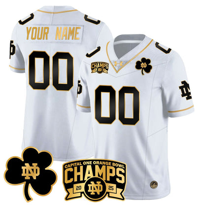 Custom Notre Dame Fighting Irish 2025 Orange Bowl Champions Jersey N6 - All Stitched