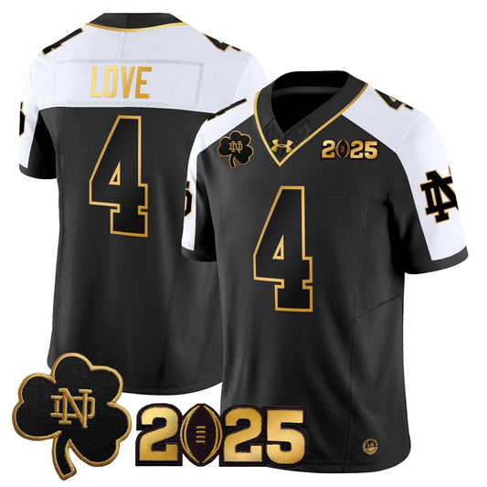 Notre Dame Fighting Irish 2025 CFP Final Patch Gold Vapor Limited Jersey - All Stitched