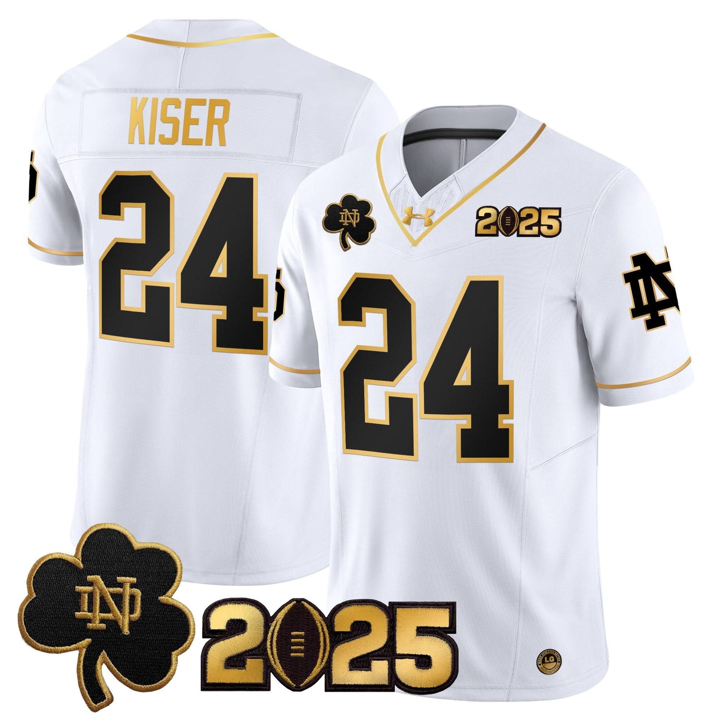 Notre Dame Fighting Irish 2025 CFP Final Patch Gold Vapor Limited Jersey - All Stitched