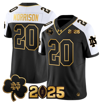 Notre Dame Fighting Irish 2025 CFP Final Patch Gold Vapor Limited Jersey - All Stitched