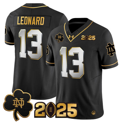 Notre Dame Fighting Irish 2025 CFP Final Patch Gold Vapor Limited Jersey - All Stitched