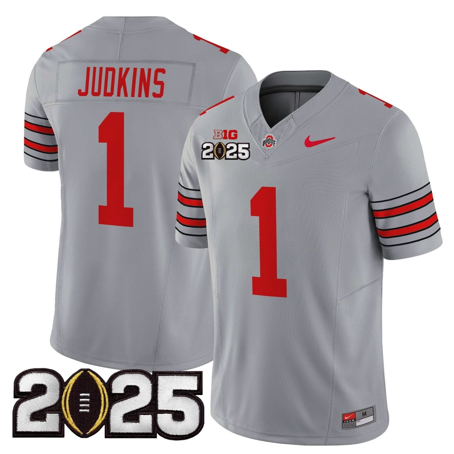 Ohio State Buckeyes 'Heritage Stripe' 2025 CFP Final Patch Vapor Limited Jersey - All Stitched