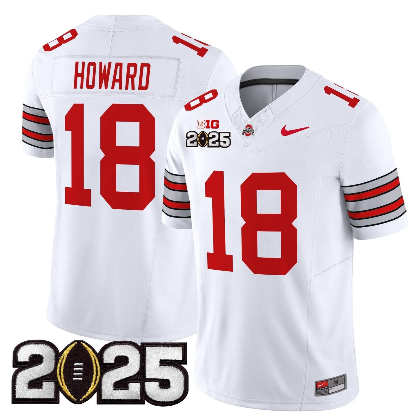Ohio State Buckeyes 'Heritage Stripe' 2025 CFP Final Patch Vapor Limited Jersey - All Stitched