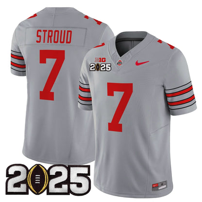 Ohio State Buckeyes 'Heritage Stripe' 2025 CFP Final Patch Vapor Limited Jersey - All Stitched