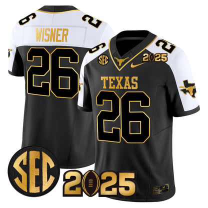 Texas Longhorns 2025 CFP Final Gold Patch Vapor Limited Jersey - All Stitched