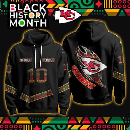 Custom Kansas City Chiefs Black History Month Limited Hoodie - Printed