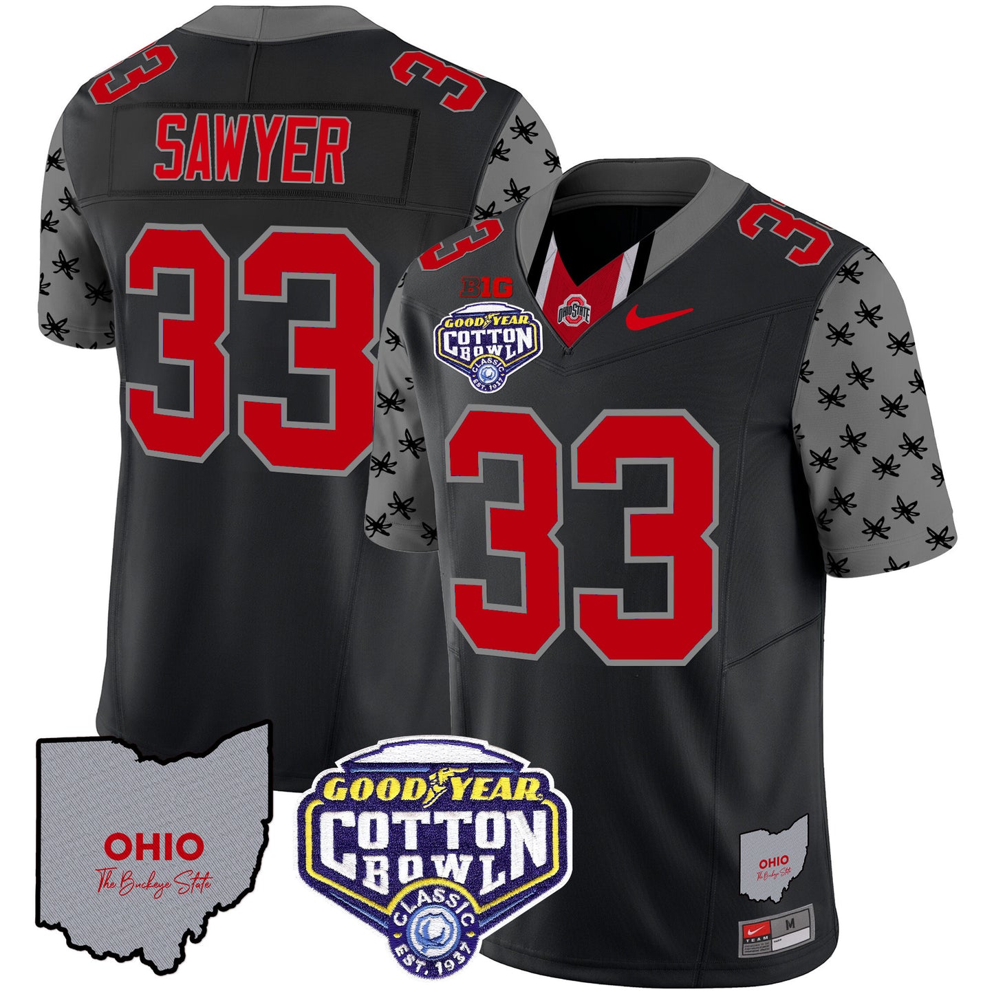 Ohio State Buckeyes Cotton Bowl Patch Vapor Limited Jersey - All Stitched