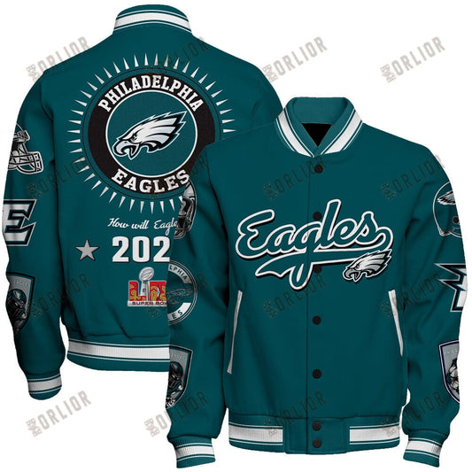 Philadelphia Eagles Super Bowl LIX Celebrate The Champions Varsity Jacket