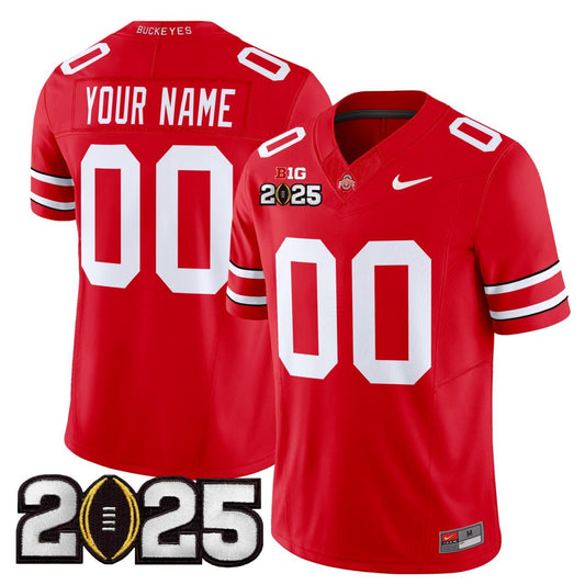 Ohio State Buckeyes 2025 Patch Custom Red Jersey - All Stitched