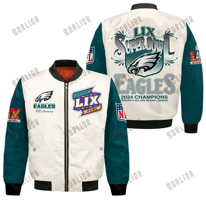 Philadelphia Eagles Super Bowl LIX Celebrate The Victory Bomber Jacket