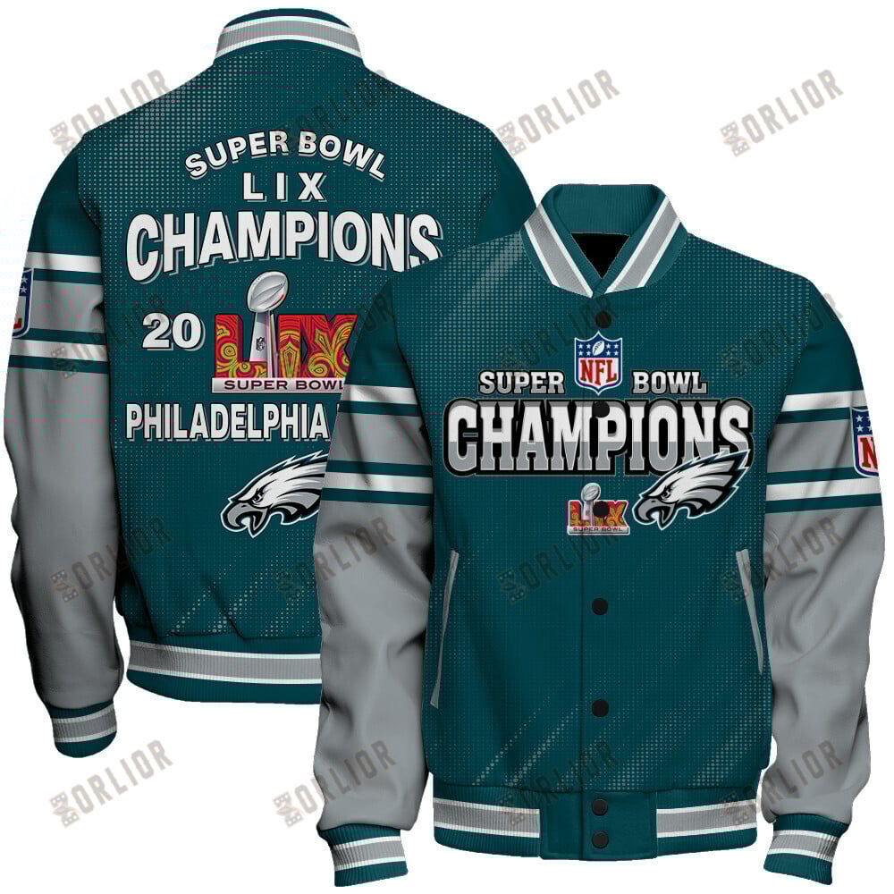 Philadelphia Eagles Super Bowl 2025 Champiosn Celebrate Greatness Varsity Jacket