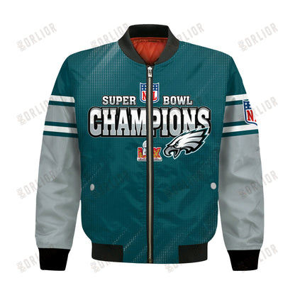 Philadelphia Eagles Super Bowl 2025 Champiosn Celebrate Greatness Bomber Jacket