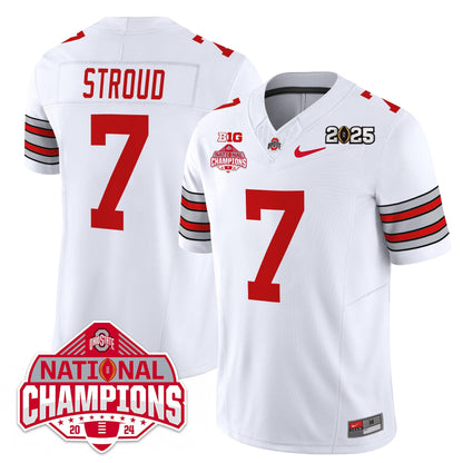 Men's Ohio State Buckeyes 'Heritage Stripe' 2025 CFP Patch - National Champions Jersey - All Stitched